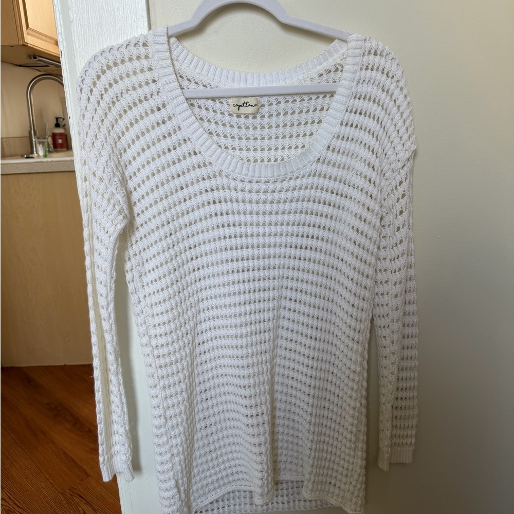 White Knit Swim Coverup
